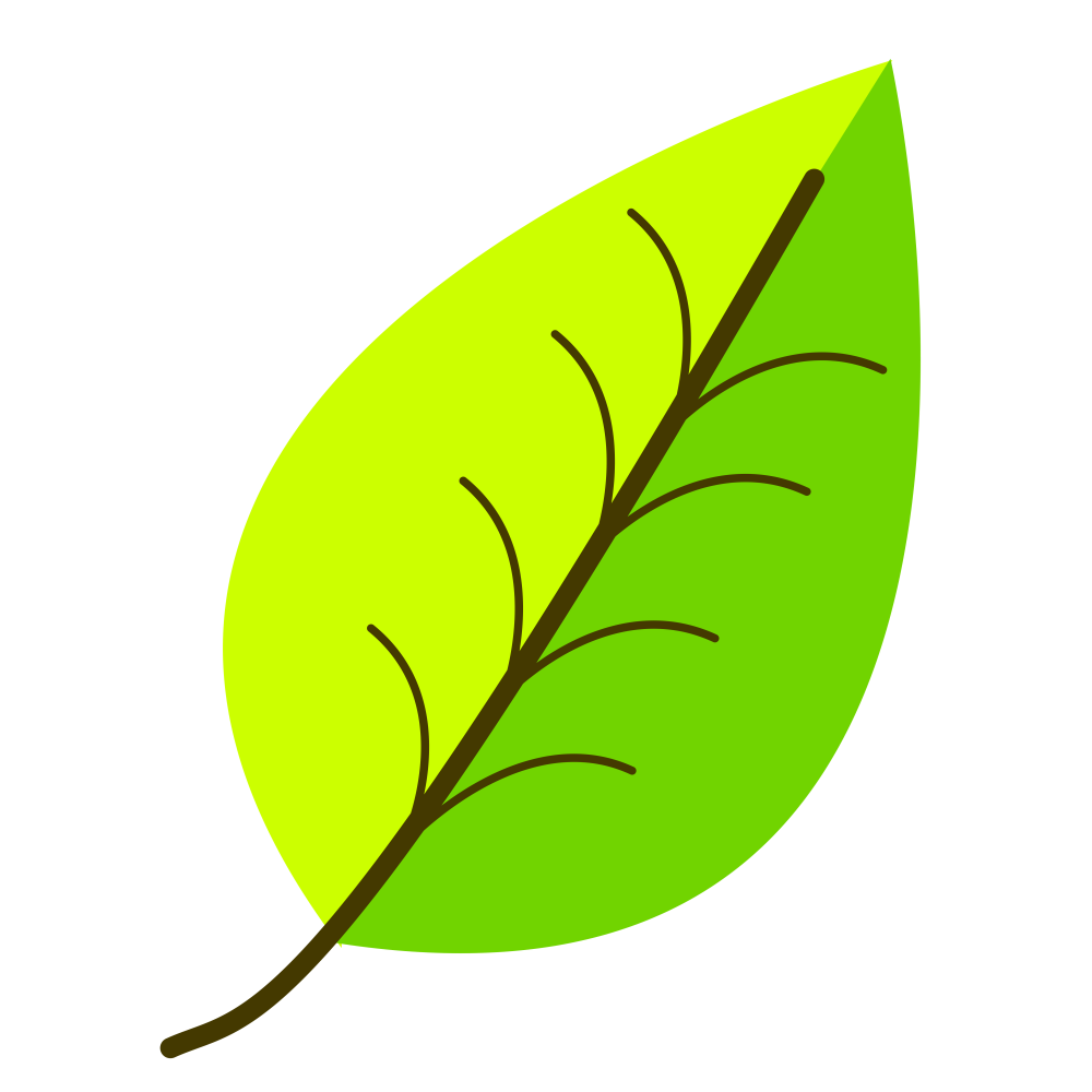 OnlineLabels Clip Art - Leaf- with venation, two color.